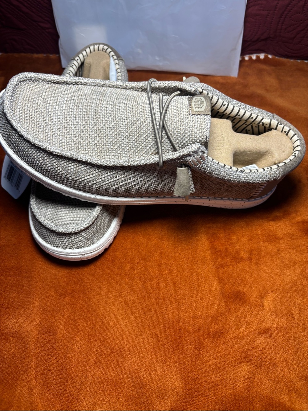 Hey Dude Men's Slip-On Loafers in Tan Taupe - Picture 2 of 7